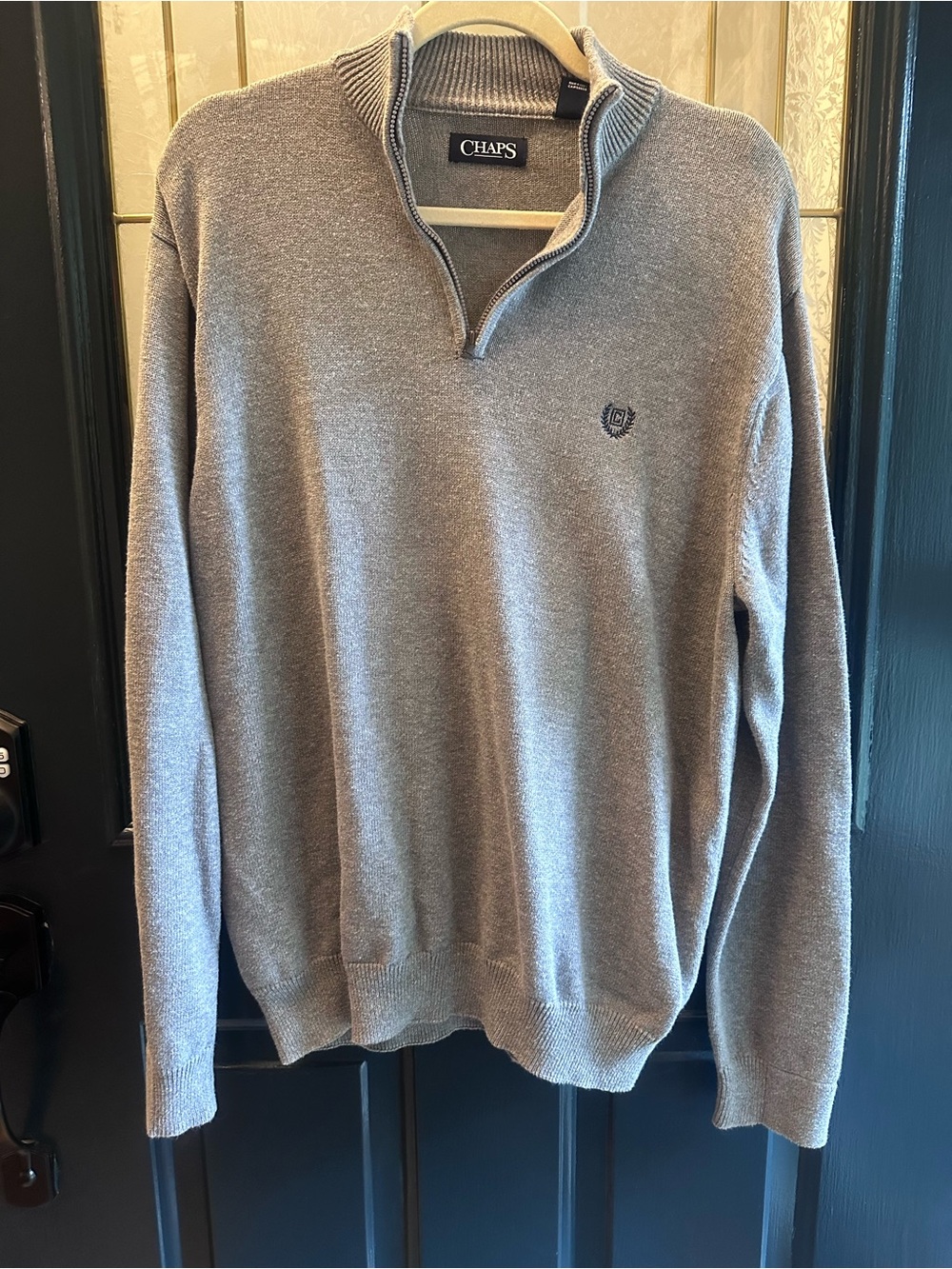 Chaps Men’s Long Sleeve Half Zip Pullover Gray Size Medium